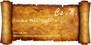 Csuka Mátyás névjegykártya