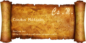 Csuka Mátyás névjegykártya