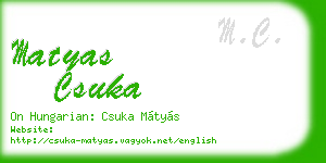 matyas csuka business card